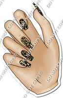Light Skin Tone Hand with Gold Leopard Nails w/ Variants