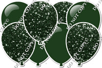 Combo Flat & Sparkle Hunter Green - Horizontal Balloon Panels