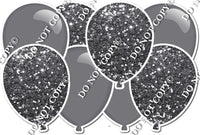Combo Flat & Sparkle Grey - Horizontal Balloon Panels