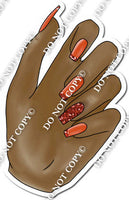 Dark Skin Tone Hand with Red Nails w/ Variants