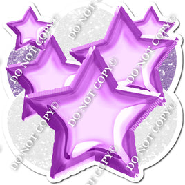 White & Purple Balloon Star Bundle