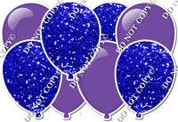 Flat Purple & Blue Sparkle - Horizontal Balloon Panel