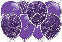 Combo Flat & Sparkle Purple - Horizontal Balloon Panels