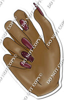Dark Skin Tone Hand with Burgundy Nails w/ Variants