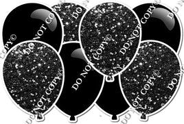 Combo Flat & Sparkle Black - Horizontal Balloon Panels