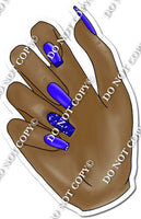 Dark Skin Tone Hand with Blue Nails w/ Variants