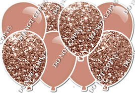 Combo Flat & Sparkle Rose Gold - Horizontal Balloon Panels