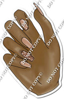 Dark Skin Tone Hand with Rose Gold Nails w/ Variants