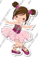Ballerina - Brown Hair - Rose Gold / Pink Ombre Dress w/ Variants