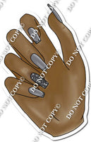 Dark Skin Tone Hand with Silver Nails w/ Variants