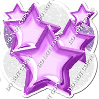 White & Purple Balloon Star Bundle
