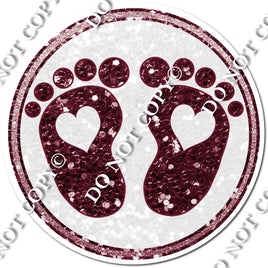 Baby Foot Prints - Burgundy