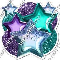 Ocean, Teal, Purple Foil Balloon & Star Bundle