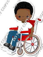 Dark Skin Tone Boy in Wheelchair w/ Variants