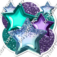 Ocean, Teal, Purple Foil Balloon & Star Bundle