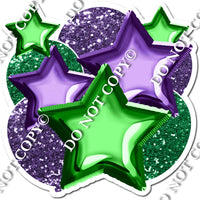 Green & Purple Foil Balloon & Star Bundle