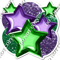 Green & Purple Foil Balloon & Star Bundle