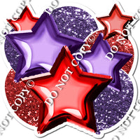 Red & Violet Foil Balloon & Star Bundle