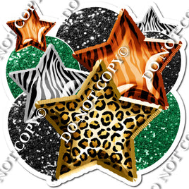 Leopard, Tiger, Zebra Safari Foil Balloon & Star Bundle