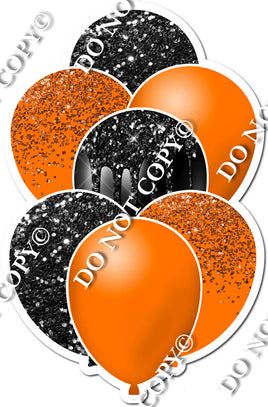 Orange & Black Sparkle Balloon Bundle
