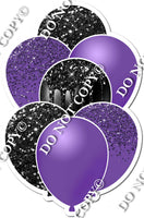 Purple & Black Sparkle Balloon Bundle