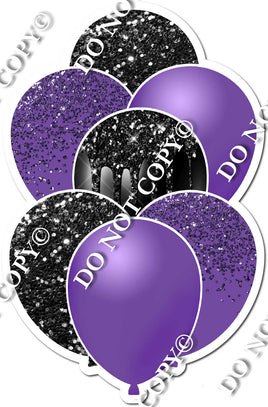 Purple & Black Sparkle Balloon Bundle
