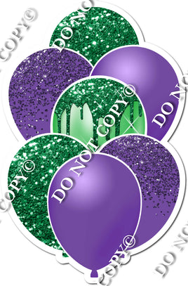 Purple & Green Sparkle Balloon Bundle