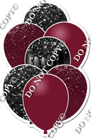 Burgundy & Black Sparkle Balloon Bundle