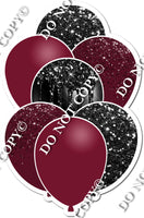 Burgundy & Black Sparkle Balloon Bundle