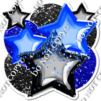 Black & Blue Foil Balloon & Star Bundle