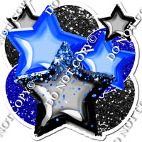 Black & Blue Foil Balloon & Star Bundle