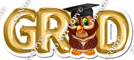 Grad with Owl Yard Cards
