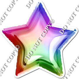 Rainbow Foil Balloon Star