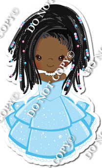 Dark Skin Blue Dress Princess