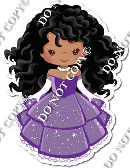 Dark Skin Tone Purple Dress Princess