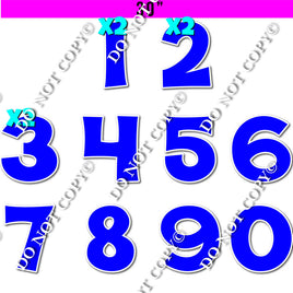 30" - 13 pc XL KG Flat Blue - 0-9 Number Set