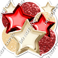 Champagne & Red Foil Balloon & Star Bundle