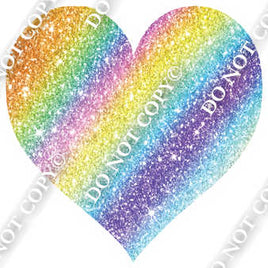 Pastel Rainbow Glitter Heart