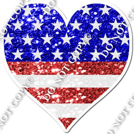 Sparkle American Flag Heart