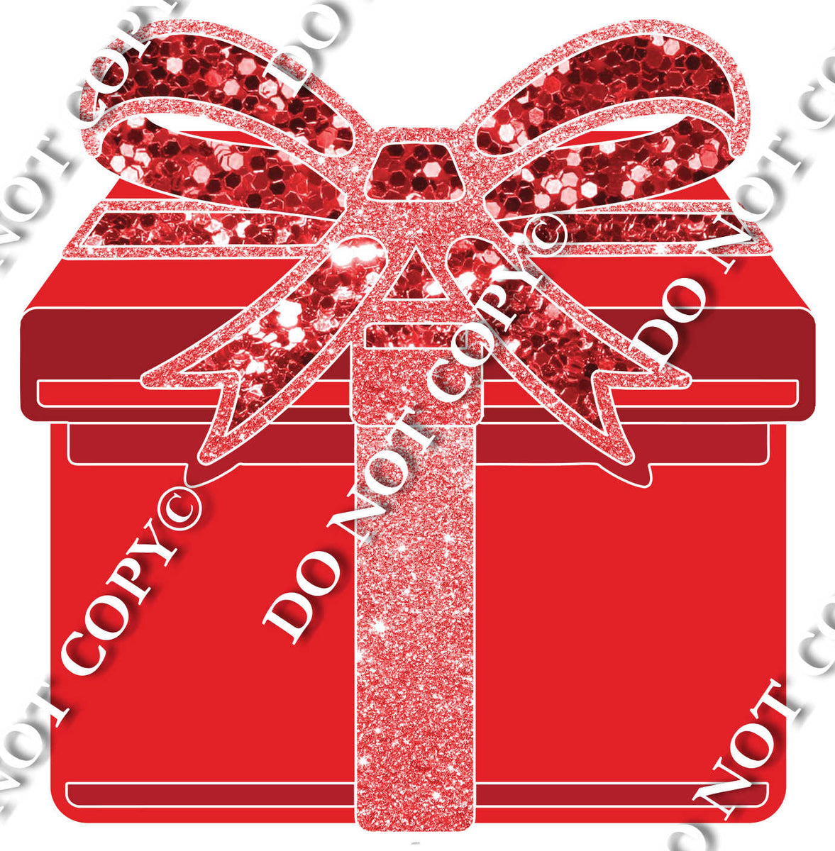 Red Sparkle Present Yard Sign| Sign Swag USA