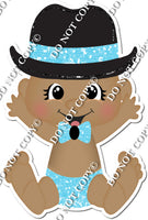 Dark Skin Tone Boy with Top Hat - Baby Blue - w/ Variants