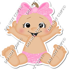Light Skin Tone Girl Baby - Baby Pink
