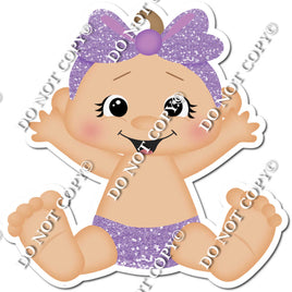 Light Skin Tone Girl Baby - Lavender
