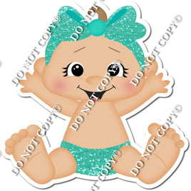 Light Skin Tone Girl Girl Baby - Mint