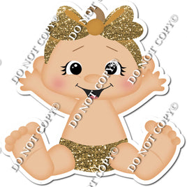 Light Skin Tone Girl Baby - Gold