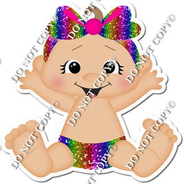 Light Skin Tone Girl Baby - Rainbow