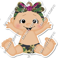 Light Skin Tone Girl Baby - Camo w/ Variants