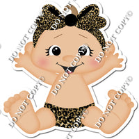 Light Skin Tone Girl Baby - Gold Leopard w/ Variants