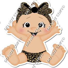 Light Skin Tone Girl Baby - Gold Leopard w/ Variants