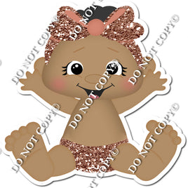 Dark Skin Tone Girl Baby - Rose Gold